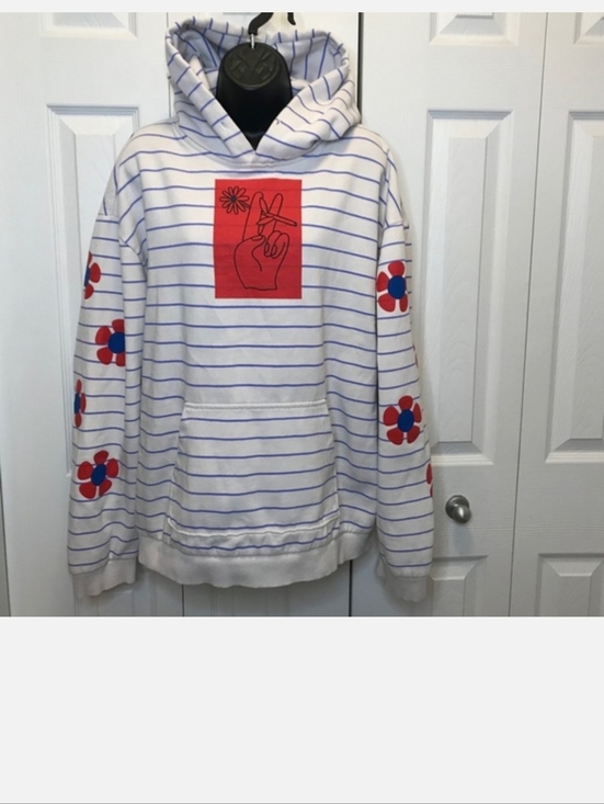 Urban Outfitters Tops - Urban Outfitters Striped Flower Power Peace Hoodie